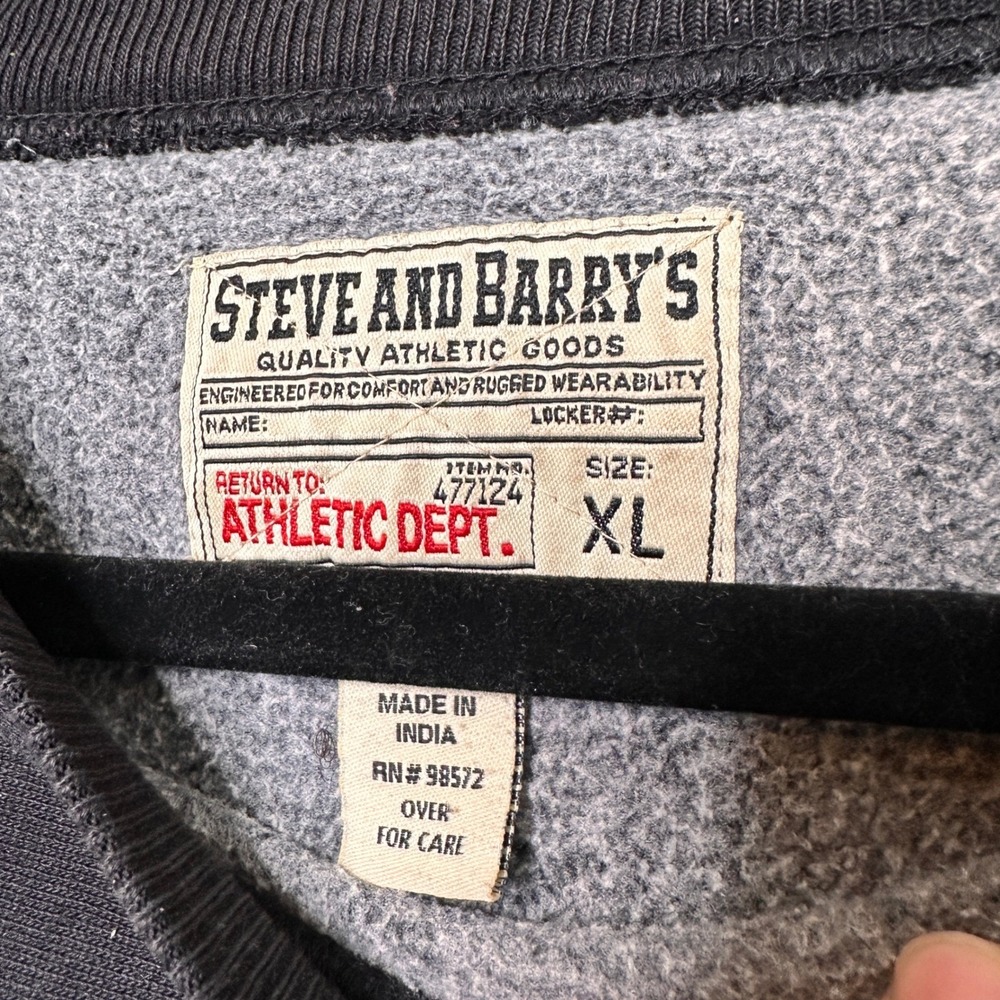 Vintage Steve and Barrys Army Crewneck Sweatshirt Black Embroidered XL Athletic - Picture 4 of 8